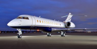 Interior of Global Express Private Jet