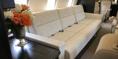 Interior of Global Express Private Jet