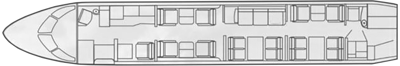 Global Express Private Jet - Cabin Layout