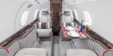 Interior of Citation X Private Jet- chairs