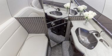 Interior of Citation X Private Jet- lavatory