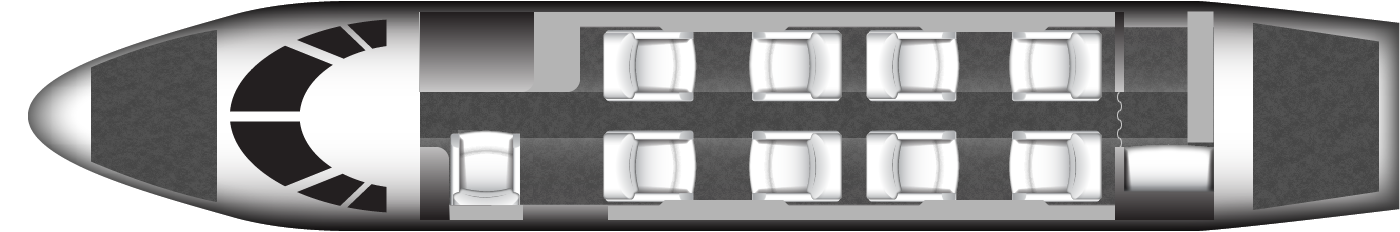 Citation X Private Jet - Cabin Layout