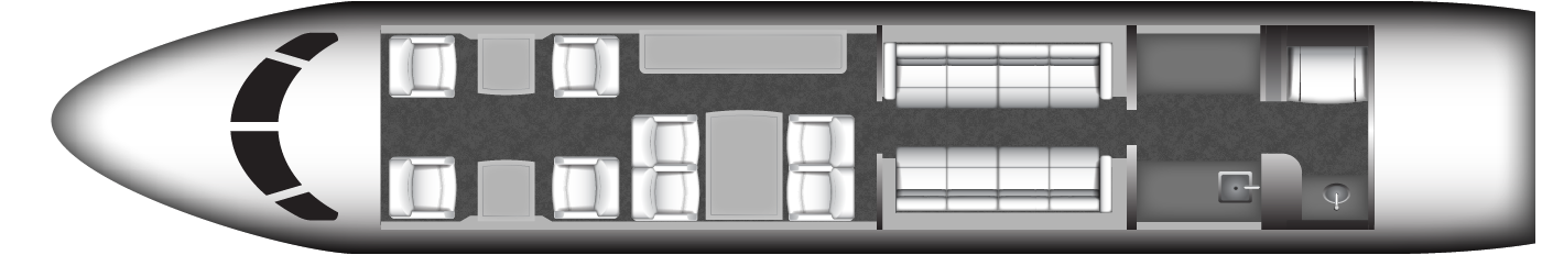 Gulfstream GIV - Cabin Layout
