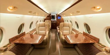 Interior of Gulfstream G200 Private Jet