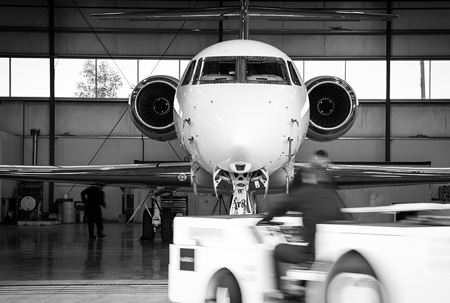 Private Jet Inside Building