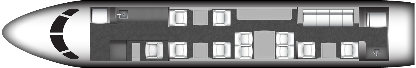 Gulfstream G550 Aircraft Cabin Layout