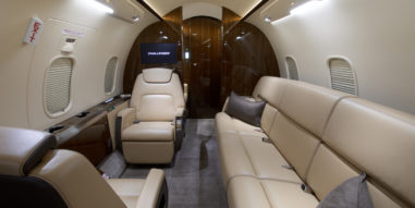 Challenger 350 Interior couch and chairs