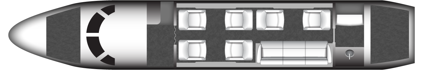 Challenger 350 Aircraft Cabin Layout Floor Plan