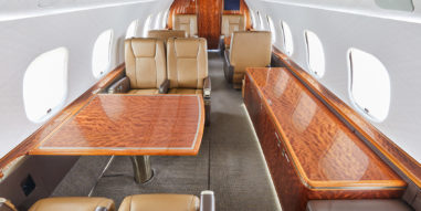 Global 5000 Interior - Facing Aft with Tables out
