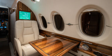 Hawker 800XP Interior chair and table