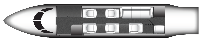 Hawker 8000XP Aircraft Cabin Layout Floor Plan