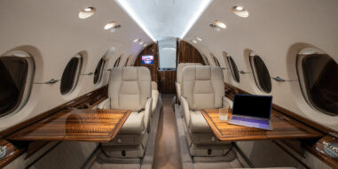 Hawker 800XP Interior chairs and table